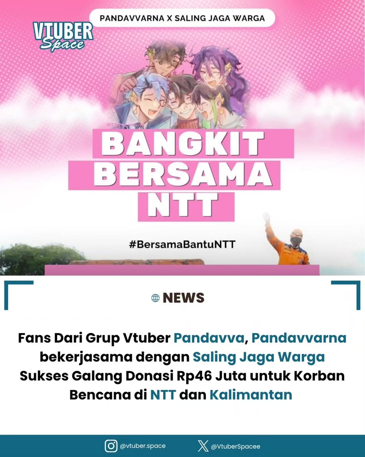 Aksi Solidaritas Komunitas VTuber: PANDAVVARNA dan Saling Jaga Warga Galang Rp46 Juta untuk Korban Gempa NTT dan Kalimantan